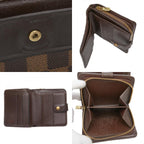 Louis Vuitton Damier Compact Zip Bifold Wallet Ebene Brown Leather — view 9