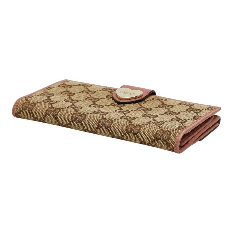 Gucci GG Canvas Heart Wallet Beige Pink — view 4
