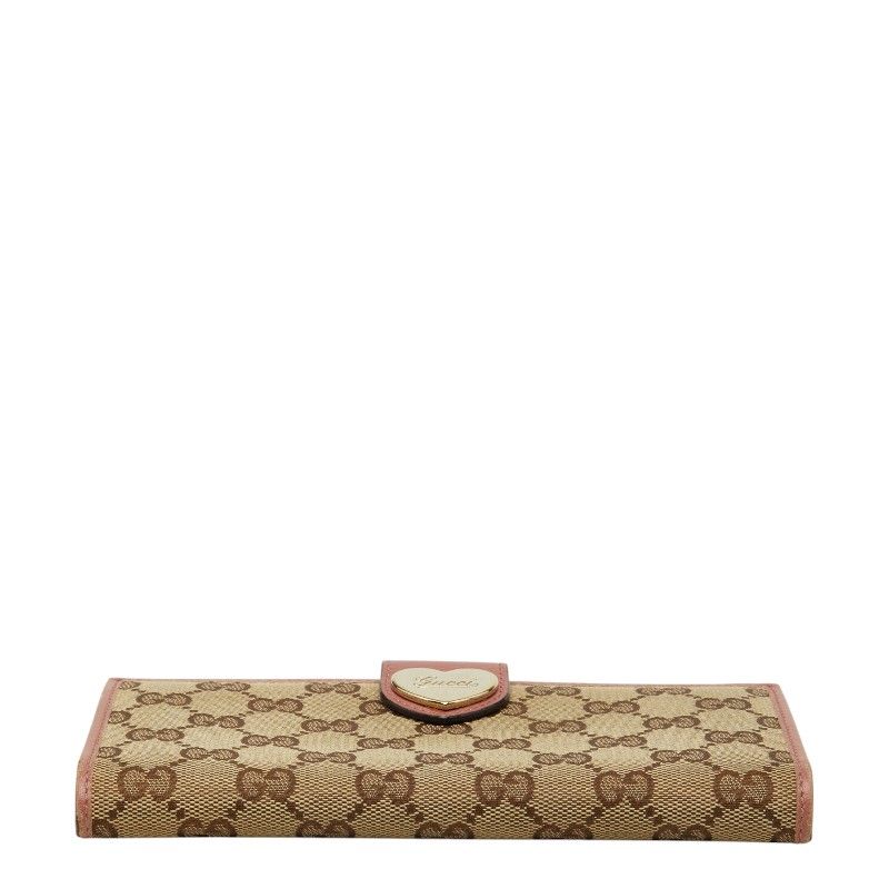 Gucci GG Canvas Heart Wallet Beige Pink — view 3