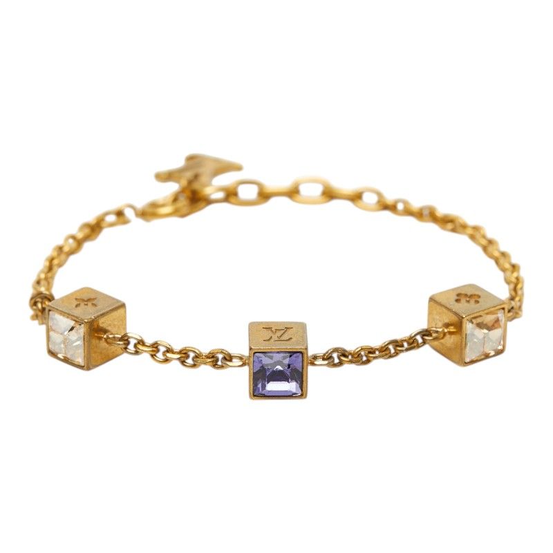 Louis Vuitton Bracelet Gambling Gold Purple Plated Swarovski
