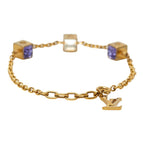 Louis Vuitton Bracelet Gambling Gold Purple Plated Swarovski — view 3