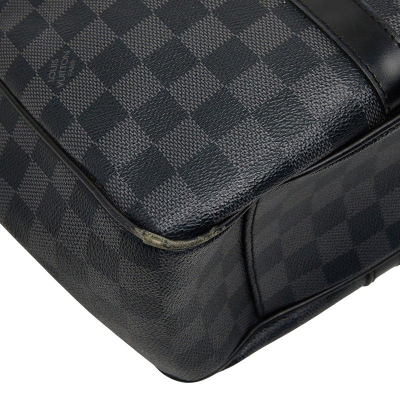 Louis Vuitton Damier Graphite Tadao Tote / Shoulder Bag / 2-Way Black Leather — view 5