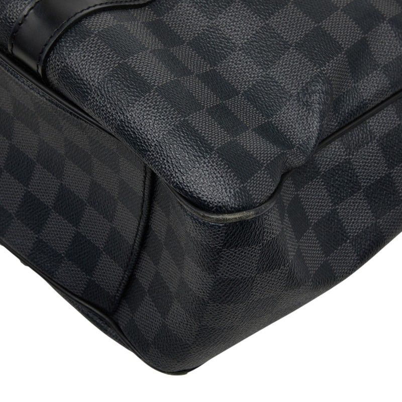 Louis Vuitton Damier Graphite Tadao Tote / Shoulder Bag / 2-Way Black Leather — view 6
