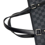 Louis Vuitton Damier Graphite Tadao Tote / Shoulder Bag / 2-Way Black Leather — view 9