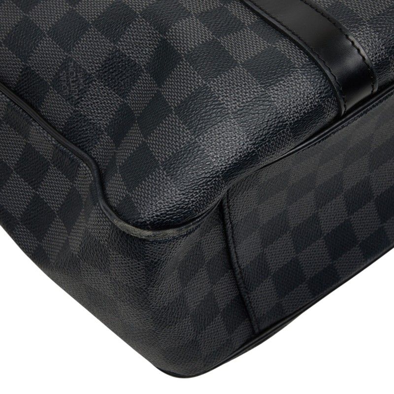Louis Vuitton Damier Graphite Tadao Tote / Shoulder Bag / 2-Way Black Leather — view 7