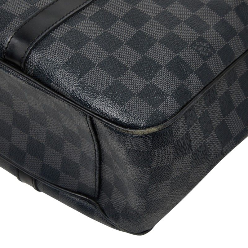 Louis Vuitton Damier Graphite Tadao Tote / Shoulder Bag / 2-Way Black Leather — view 4