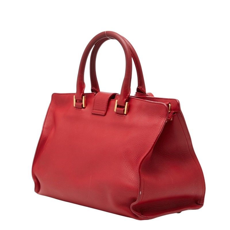 Saint Laurent Petite Cabas 2-Way Shoulder Bag Red Leather — view 2