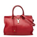 Saint Laurent Petite Cabas 2-Way Shoulder Bag Red Leather
