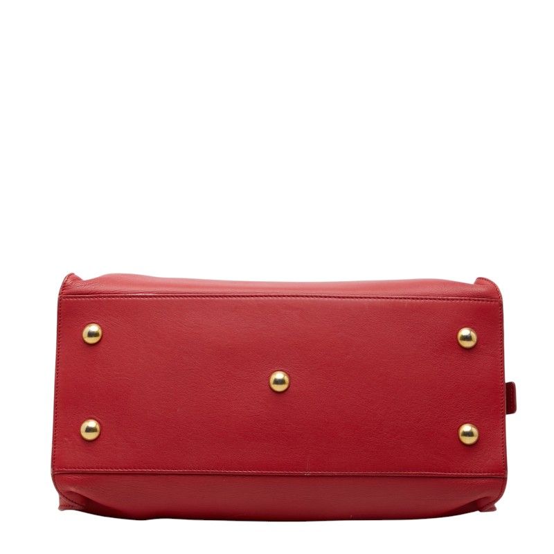 Saint Laurent Petite Cabas 2-Way Shoulder Bag Red Leather — view 3