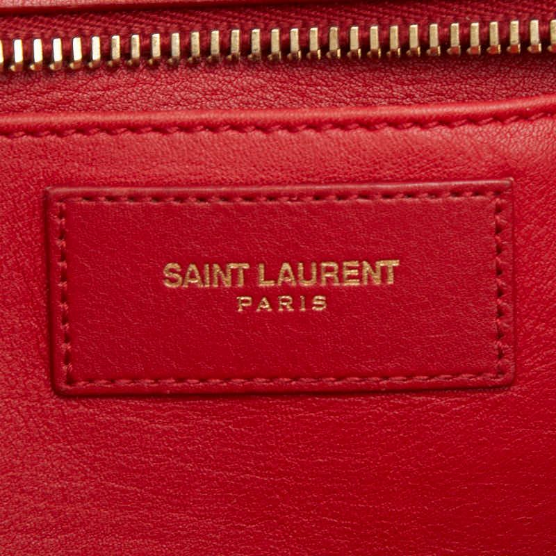 Saint Laurent Petite Cabas 2-Way Shoulder Bag Red Leather — view 9