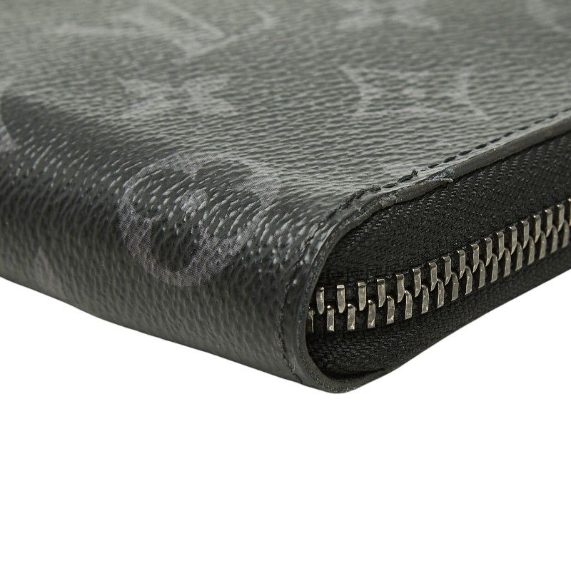 Louis Vuitton Monogram Eclipse Zippy Wallet Vertical Zip Around Black Gray — view 4