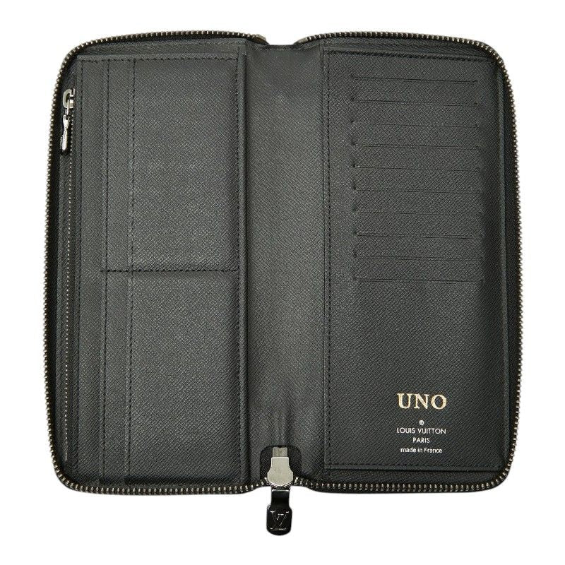 Louis Vuitton Monogram Eclipse Zippy Wallet Vertical Zip Around Black Gray — view 6