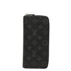 Louis Vuitton Monogram Eclipse Zippy Wallet Vertical Zip Around Black Gray