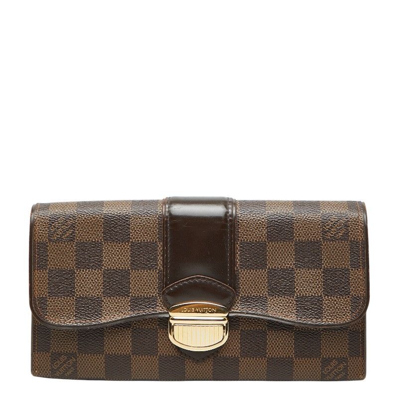 Louis Vuitton Damier Sistina Wallet Brown Leather