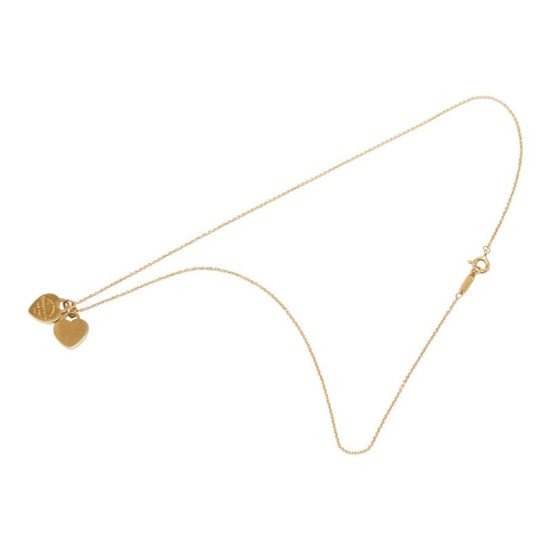 Tiffany & Co Return to Double Heart Chain Pendant 18k Yellow Gold — view 2