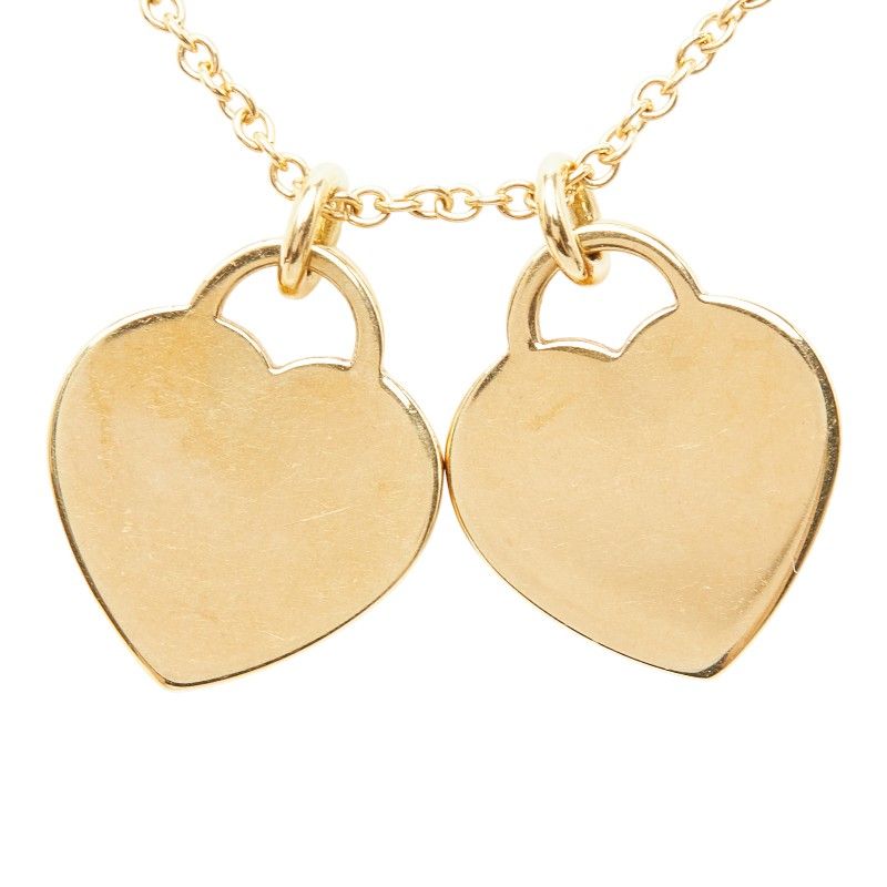 Tiffany & Co Return to Double Heart Chain Pendant 18k Yellow Gold — view 4