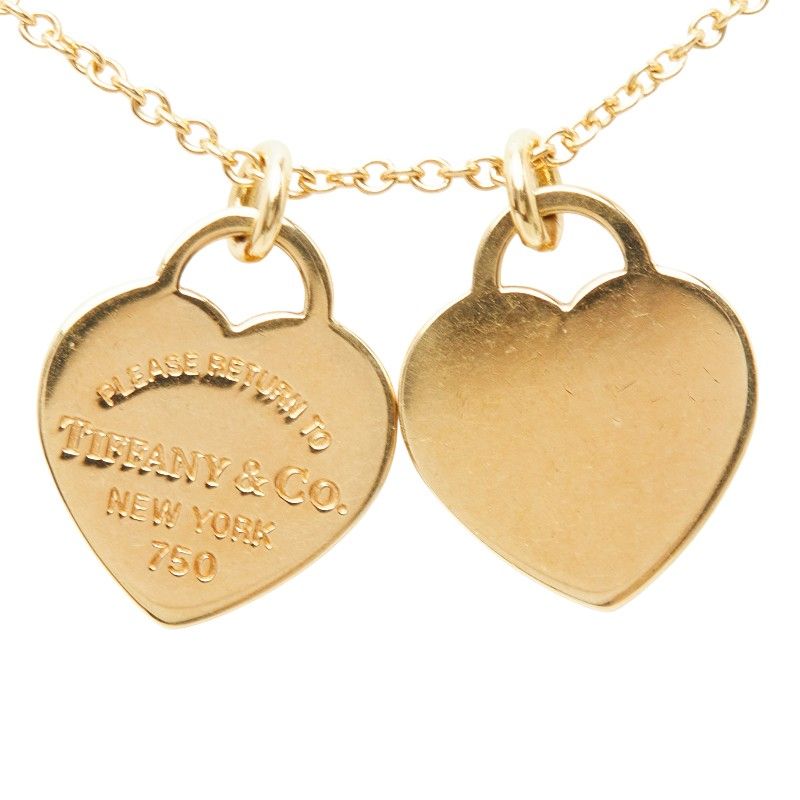 Tiffany & Co Return to Double Heart Chain Pendant 18k Yellow Gold — view 3