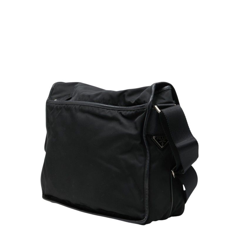 Prada Crossbody Shoulder Bag Black Nylon Leather — view 2