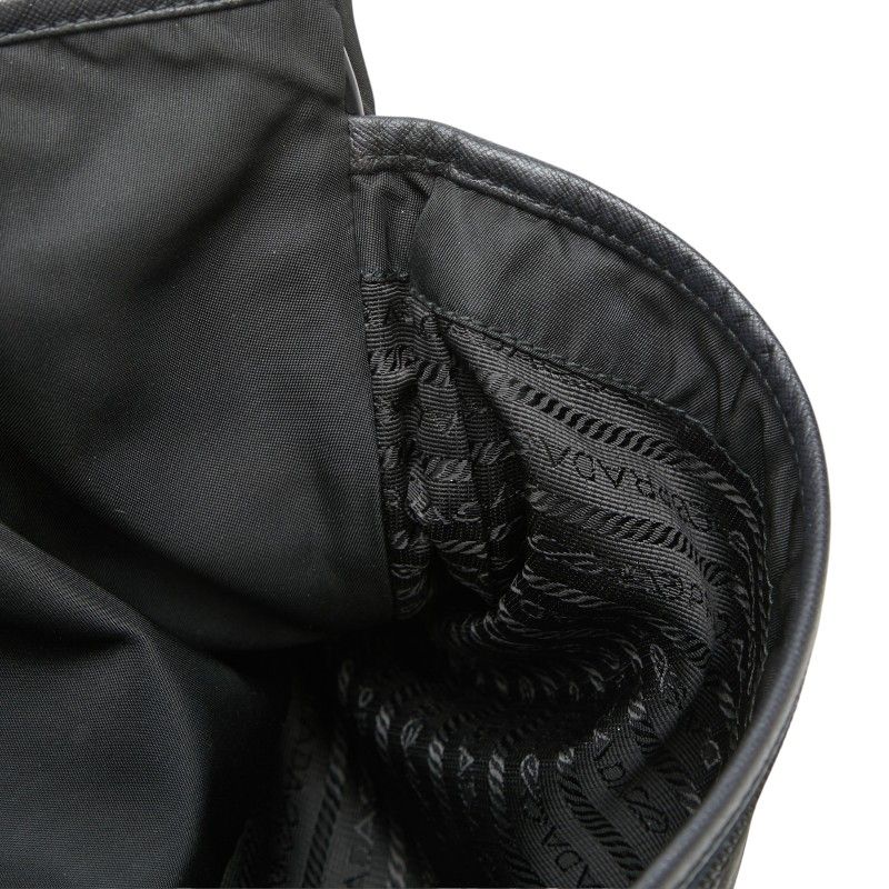Prada Crossbody Shoulder Bag Black Nylon Leather — view 8