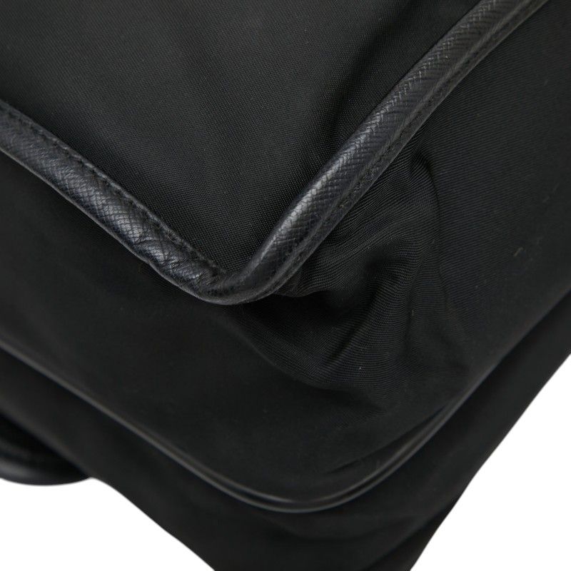 Prada Crossbody Shoulder Bag Black Nylon Leather — view 7