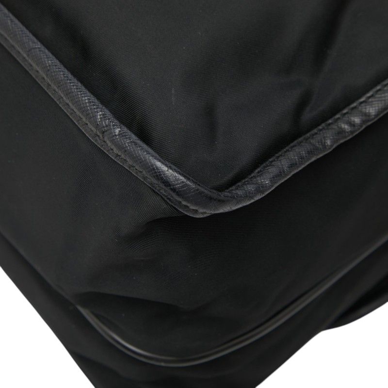 Prada Crossbody Shoulder Bag Black Nylon Leather — view 6