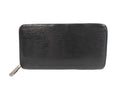 Louis Vuitton Wallet Epi Zippy Noir Leather Zip Around Silver