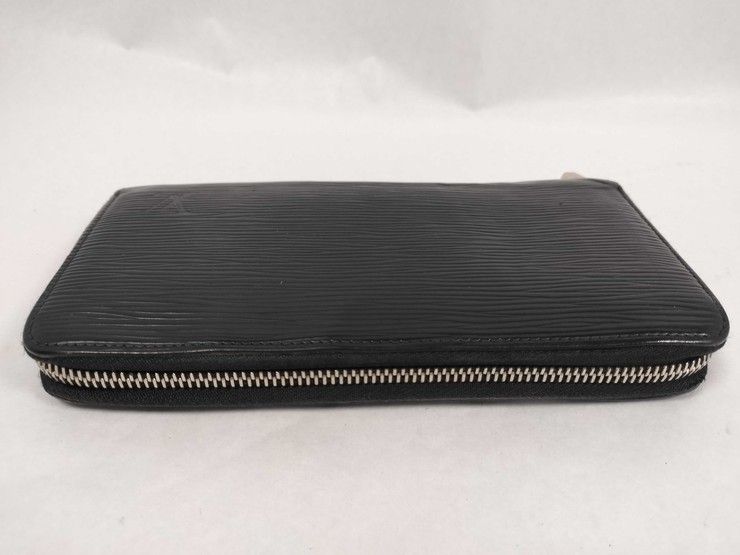 Louis Vuitton Wallet Epi Zippy Noir Leather Zip Around Silver — view 6