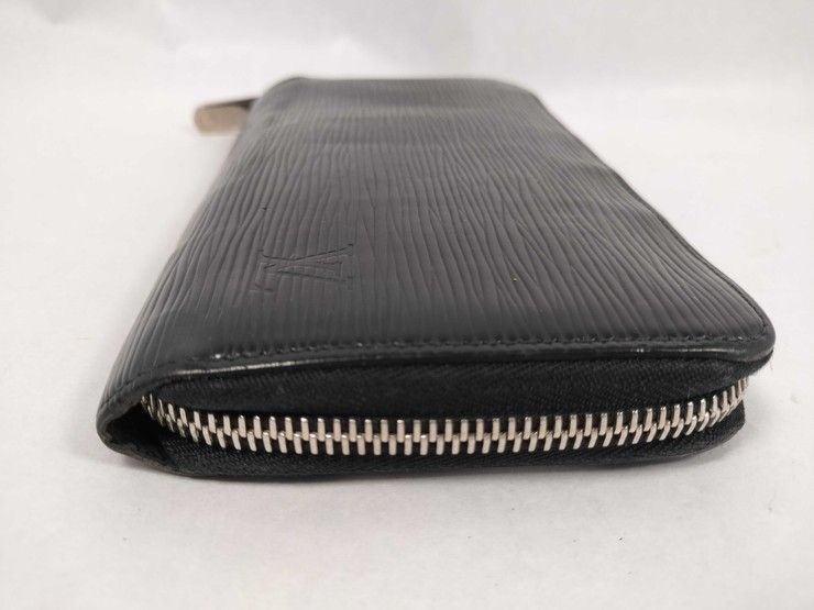 Louis Vuitton Wallet Epi Zippy Noir Leather Zip Around Silver — view 5