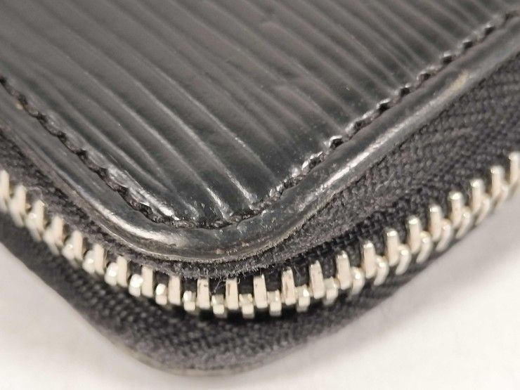Louis Vuitton Wallet Epi Zippy Noir Leather Zip Around Silver — view 4