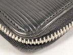 Louis Vuitton Wallet Epi Zippy Noir Leather Zip Around Silver — view 4