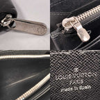 Louis Vuitton Wallet Epi Zippy Noir Leather Zip Around Silver — view 9