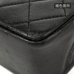 Chanel CC Logo Chain Shoulder Bag Mini Quilted Leather Black — view 6
