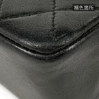 Chanel CC Logo Chain Shoulder Bag Mini Quilted Leather Black — view 4