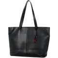 Chanel Logo Tote Leather Black