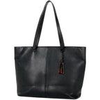 Chanel Logo Tote Leather Black