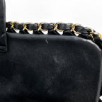 Chanel Chain Shoulder Bag CC Logo Leather Black — view 5