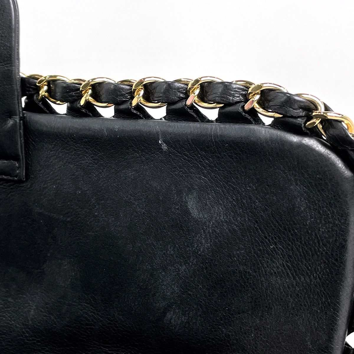 Chanel Chain Shoulder Bag CC Logo Leather Black — view 5