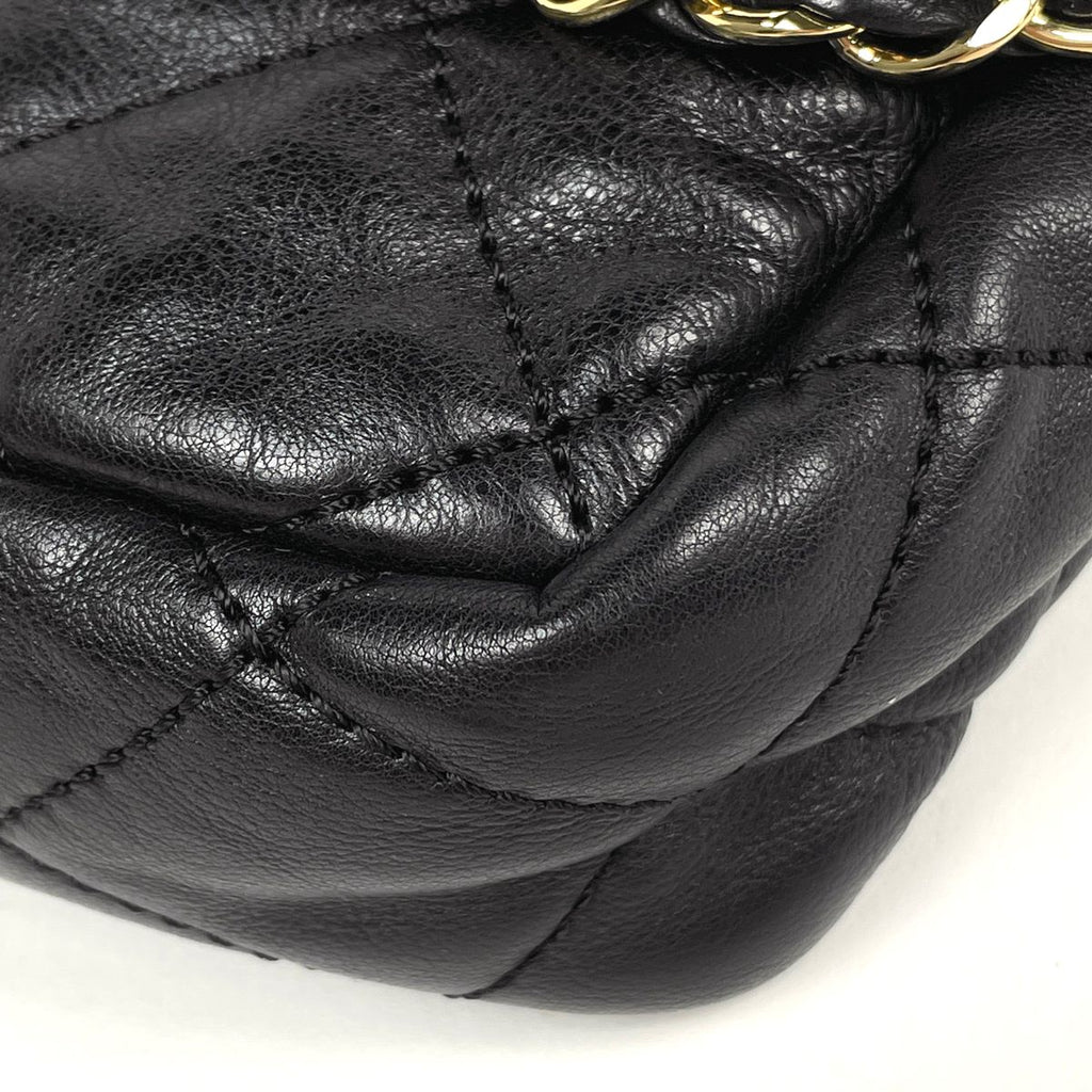 Chanel Chain Shoulder Bag CC Logo Leather Black — view 3
