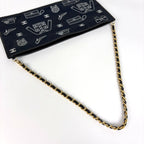 Chanel CC Logo Chain Shoulder Bag Pouch Icon Print Canvas Black — view 5