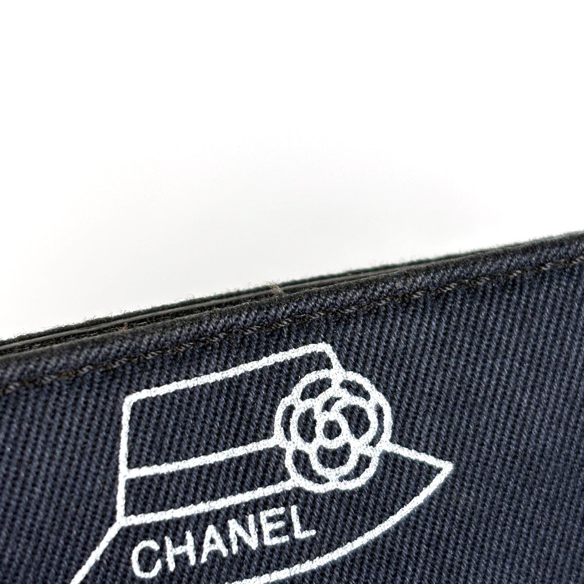 Chanel CC Logo Chain Shoulder Bag Pouch Icon Print Canvas Black — view 4