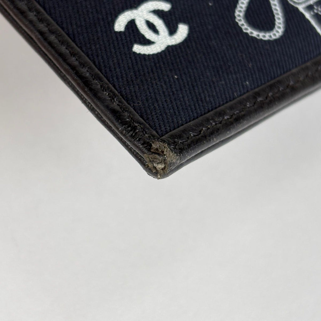 Chanel CC Logo Chain Shoulder Bag Pouch Icon Print Canvas Black — view 3