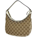 Gucci GG Pattern Shoulder Bag Canvas Beige White