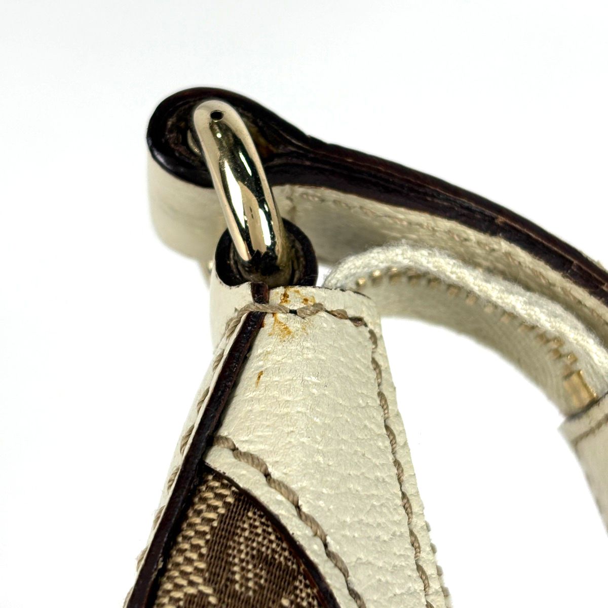 Gucci GG Pattern Shoulder Bag Canvas Beige White — view 4