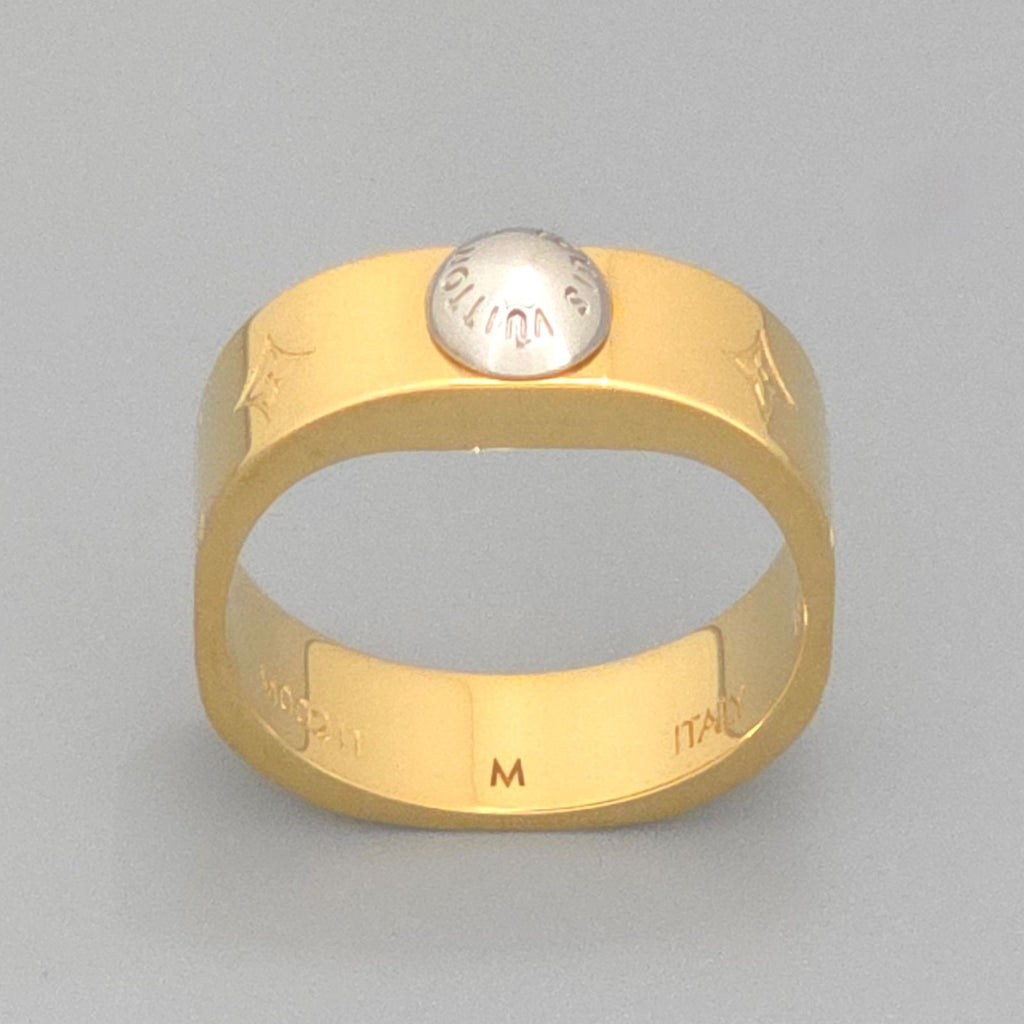 Louis Vuitton Ring Nanogram M Studs Gold Silver Color Metal