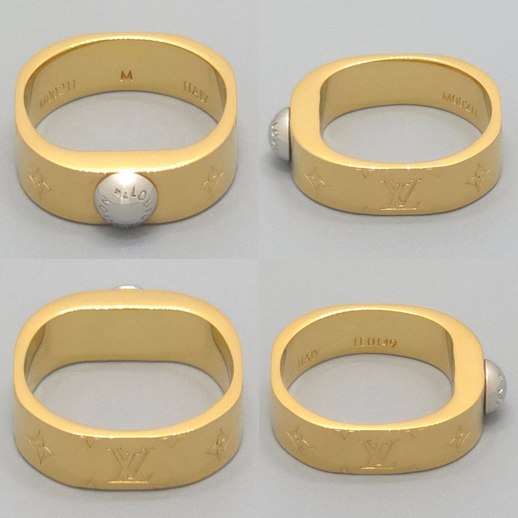 Louis Vuitton Ring Nanogram M Studs Gold Silver Color Metal — view 3