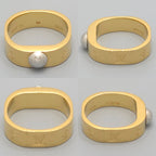 Louis Vuitton Ring Nanogram M Studs Gold Silver Color Metal — view 3
