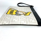 Fendi Clutch Zucca Logo Leather White — view 3