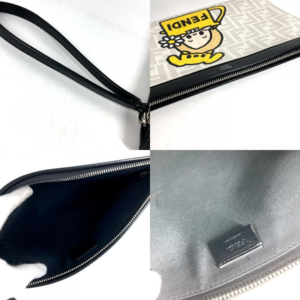 Fendi Clutch Zucca Logo Leather White — view 9