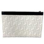 Fendi Clutch Zucca Logo Leather White — view 2