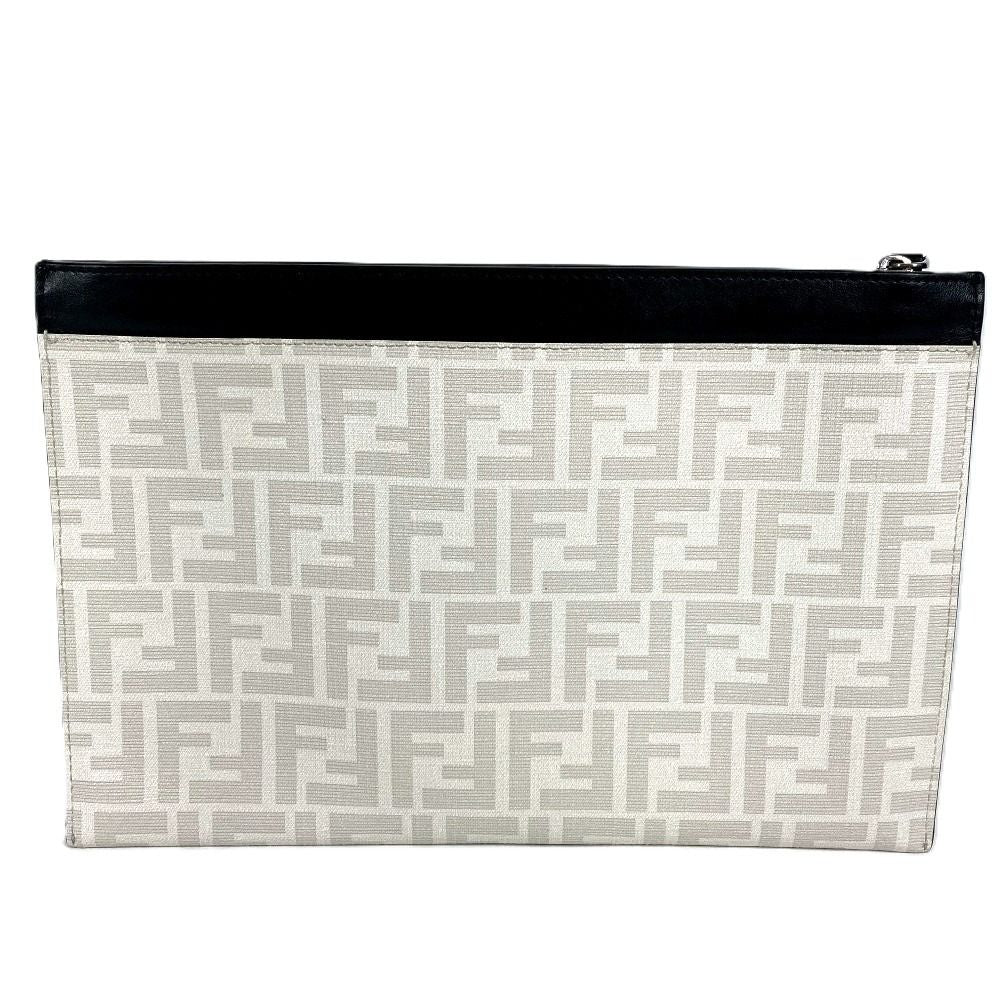 Fendi Clutch Zucca Logo Leather White — view 2